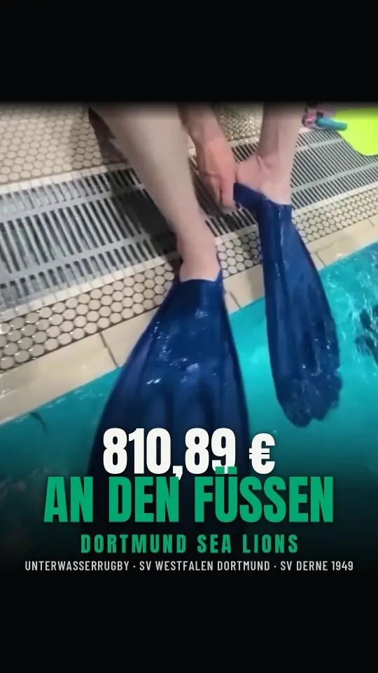 Cover: Füße in blauen Flossen am Beckenrand, dazu der Text „810,89 € an den Füßen“.